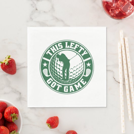 Grappige linkshandige golfspeler servet (Insitu)