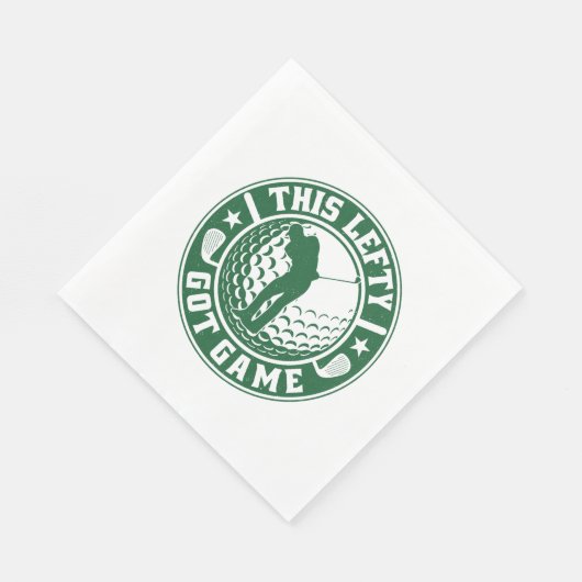 Grappige linkshandige golfspeler servet (Hoek)