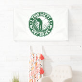 Grappige linkshandige golfspeler spandoek (Insitu)