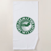 Grappige linkshandige golfspeler strandlaken (Voorkant)