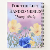 Grappige Linkshandige Linker Bloemige Sering Naam  Notitieboek (Achterkant)