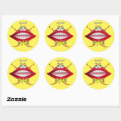 Grappige Lip gele sticker (Vel)