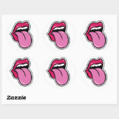 Grappige lippen zijn roze. Shows in de mond. Pop A Ronde Sticker (Vel)