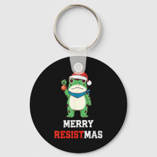 Grappige Litische Kikker Kerst Merry Resistmas 202 Sleutelhanger