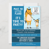 Grappige Little Horse verjaardagsfeestje uitnodigi Magnetische Uitnodiging (Voorkant)