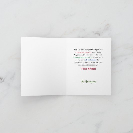 Grappige Llama Alpaca Schattige Unieke Verlate Ker Feestdagen Kaart (Binnen)