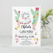 Grappige llama cactus illustratie fiesta baby show kaart (Staand voorkant)