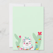 Grappige llama cactus illustratie fiesta baby show kaart (Achterkant)