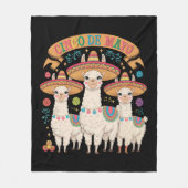 Grappige Llama Cinco De Mayo Feest Partij Fleece Deken (Voorkant)