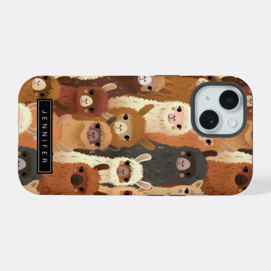 Grappige Llama iPhone Case iPhone 15 Case (Achterkant horizontaal)