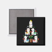 Grappige Llama Kerstboom Ornament Decor Gift Wom Magneet (Voorkant / Achterkant)