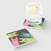 Grappige Llama Kleurrijke Camelid Stenen Onderzetter (Zijkant)