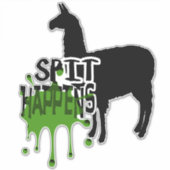 Grappige Llama Meme Spit gebeurt Sticker (Voorkant)