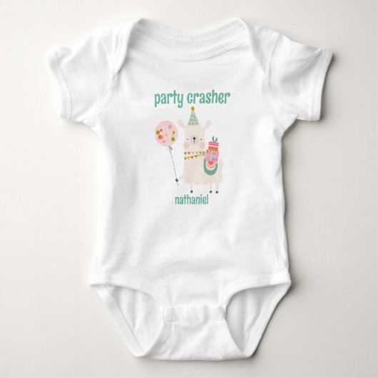 Grappige Llama Party Crasher Romper (Voorkant)