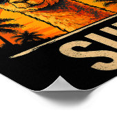 Grappige Llama Sup Meme Sunset Beach Cool Animal M Poster (Hoek)