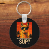 Grappige Llama Sup Meme Sunset Beach Cool Animal M Sleutelhanger (Voorkant)