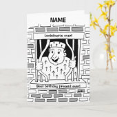 Grappige Lockdown Voorbij Ontsnapping Cartoon Best Kaart (Gele Bloem)