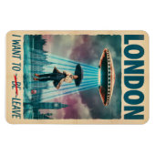 Grappige Londense buitenaardse ontvoering retro sc Magneet (Horizontaal)