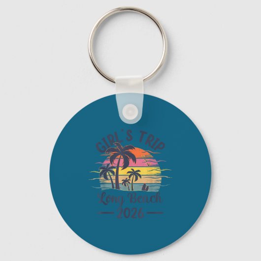 Grappige Long Beach Ca Reis Vintage Sleutelhanger (Voorkant)