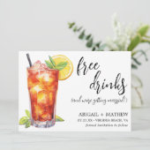Grappige Long Island Iced Tea Cocktail Foto Bruilo Save The Date (Staand voorkant)