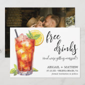 Grappige Long Island Iced Tea Cocktail Foto Bruilo Save The Date (Voorkant / Achterkant)