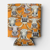 Grappige Longhorn vee portretten in herhaling Blikjeskoeler (Voorkant)