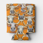 Grappige Longhorn vee portretten in herhaling Blikjeskoeler (Achterkant)