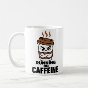 Grappige 'Lopen Op Cafeïne' Koffiemok Sarcastisch