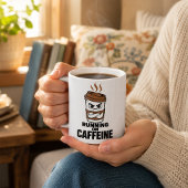 Grappige 'Lopen Op Cafeïne' Koffiemok Sarcastisch
