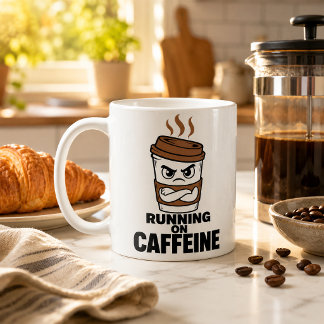 Grappige 'Lopen Op Cafeïne' Koffiemok Sarcastisch