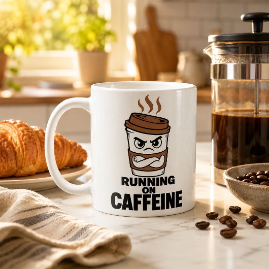 Grappige 'Lopen Op Cafeïne' Koffiemok Sarcastisch