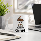 Grappige 'Lopen Op Cafeïne' Koffiemok Sarcastisch