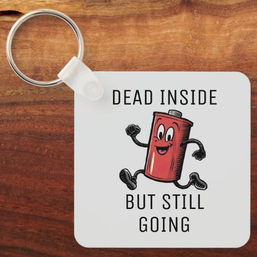 Grappige lopende batterij sleutelhanger (Voorkant)