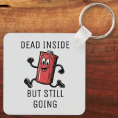 Grappige lopende batterij sleutelhanger (Achterkant)