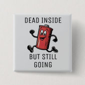 Grappige lopende batterij vierkante button 5,1 cm (Voorkant)