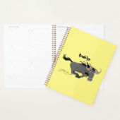 Grappige lopende gnoe cartoonillustratie planner (Display)