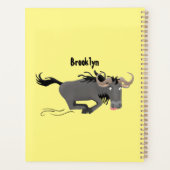 Grappige lopende gnoe cartoonillustratie planner (Achterkant)