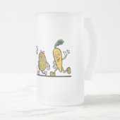 grappige lopende groenten matglas bierpul (Voorkant rechts)
