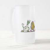 grappige lopende groenten matglas bierpul (Voorkant links)
