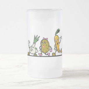grappige lopende groenten matglas bierpul