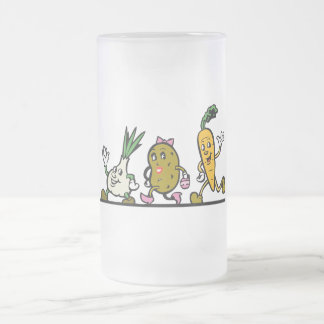 grappige lopende groenten matglas bierpul