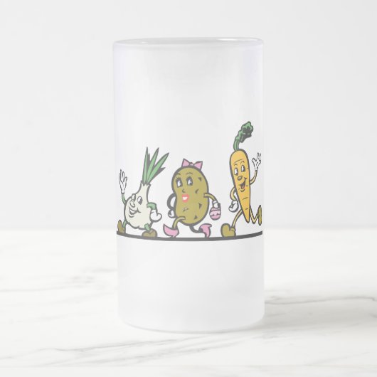 grappige lopende groenten matglas bierpul (Center)