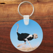 Grappige lopende struisvogel foto sleutelhanger (Achterkant)