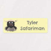 Grappige lopende water buffalo cartoon gepersonali labels (Design 1)