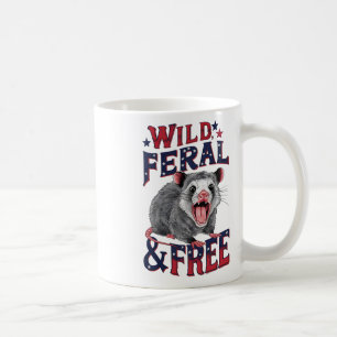 Grappige losgeslagen opossum wilde wilde wilde wil koffiemok
