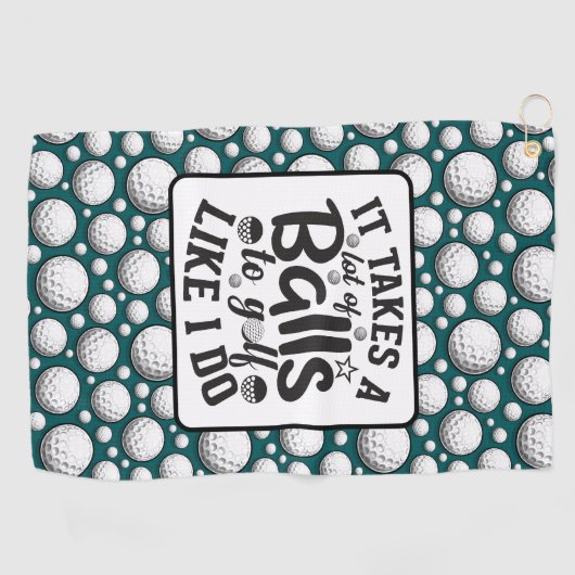 Grappige Lousy Golfer Zwart en Wit Golfhanddoek (Horizontaal)