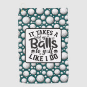 Grappige Lousy Golfer Zwart en Wit Golfhanddoek (Voorkant)