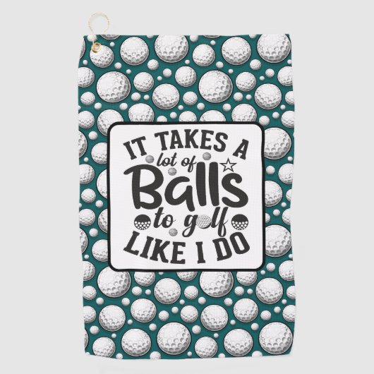 Grappige Lousy Golfer Zwart en Wit Golfhanddoek (Voorkant)