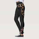 Grappige Love Lock Key Quote Chainlink Zwart Leggings (Links)