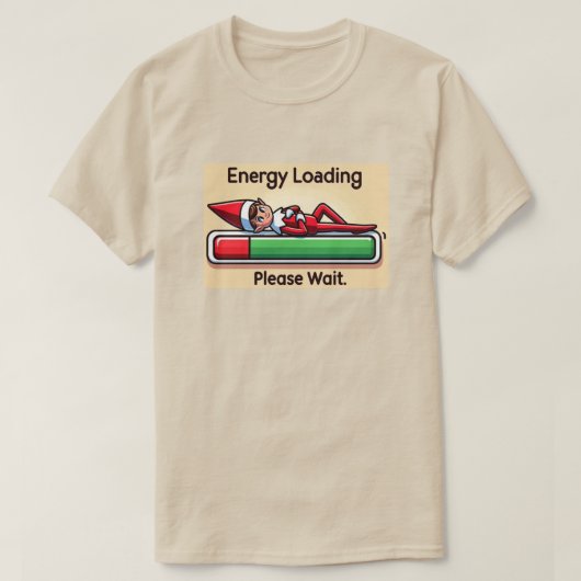 Grappige Low Energy Elf Progress Bar T-shirt (Design voorkant)